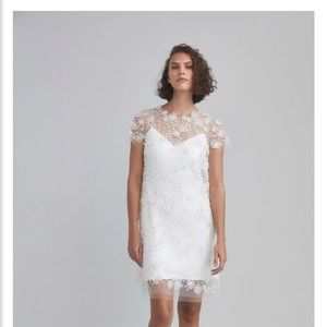 Amsale Floral Sheath Little White Dress (LW202)